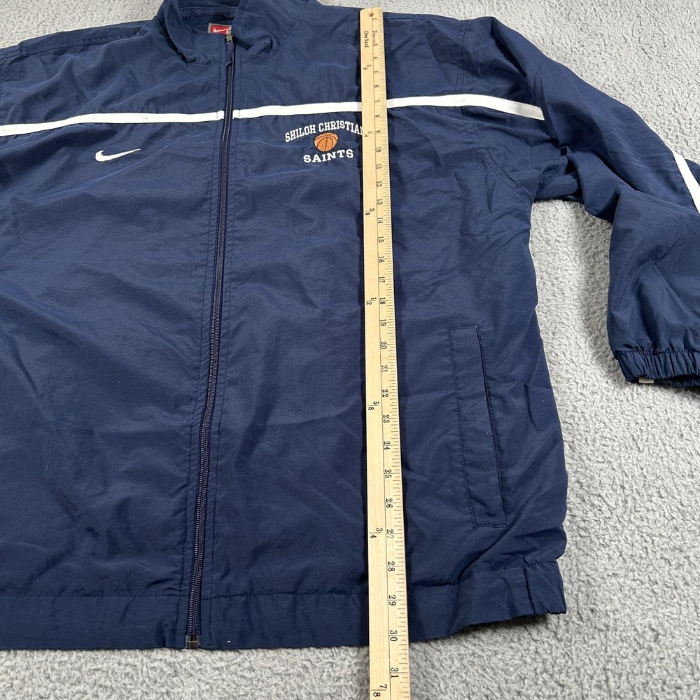 Vintage Shiloh Christian Saints Jacket Mens XL Blue Basketball Nike Windbreaker - Picture 13 of 16